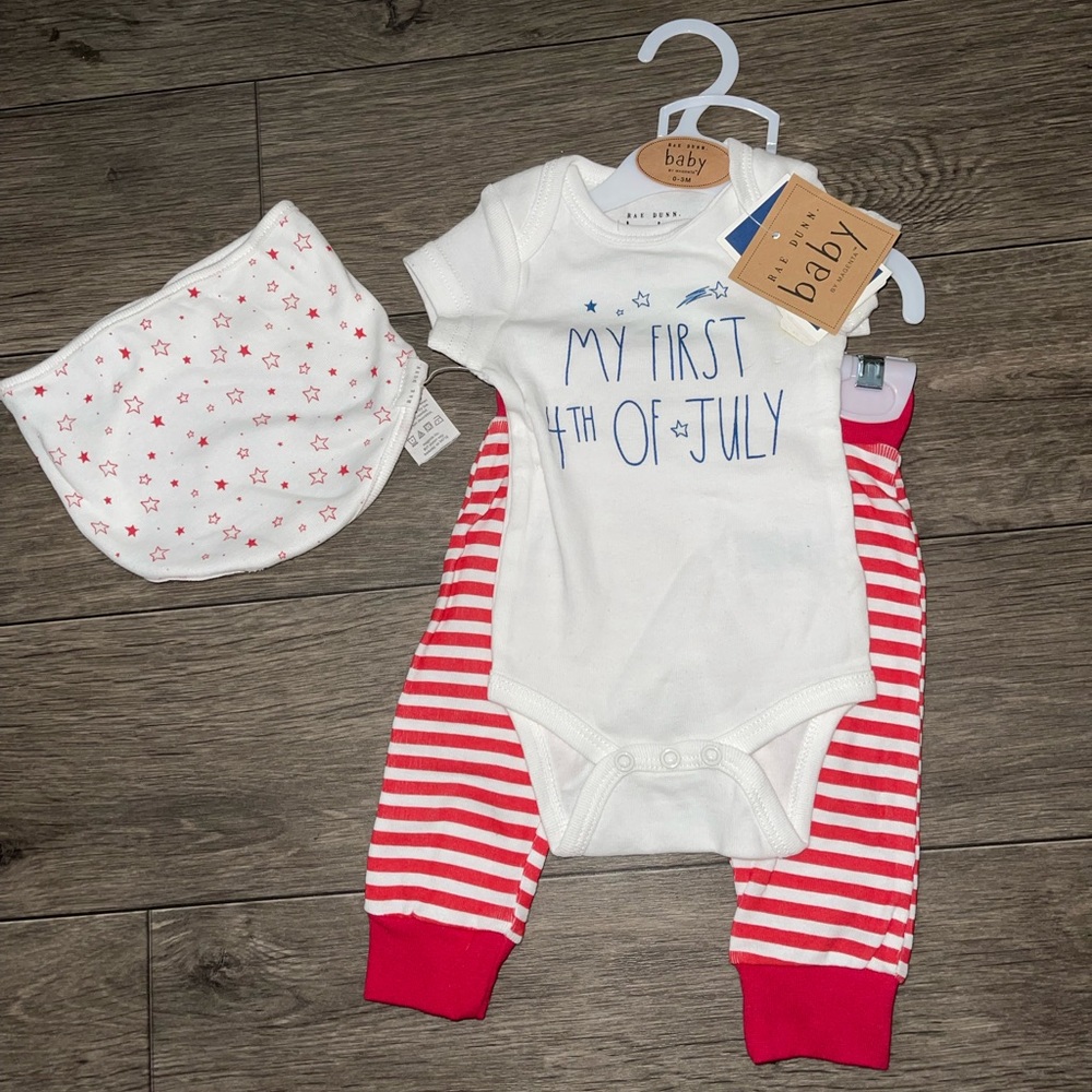 Rae Dunn Baby “My First 4th of July” 3-piece Outfit